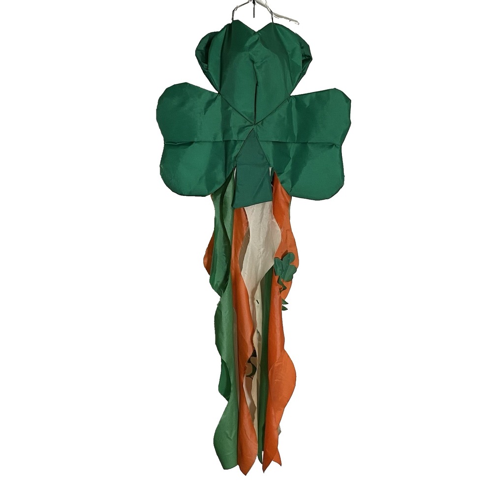 Vintage Windsport 1994 Clover Luck Of The Irish Windsock 3D Decoration 43 Inch
